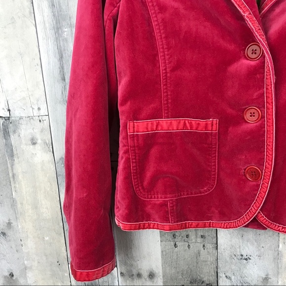 Boden Bright Pink Trim Velvet Blazer Size 12 NWT - Picture 3 of 8